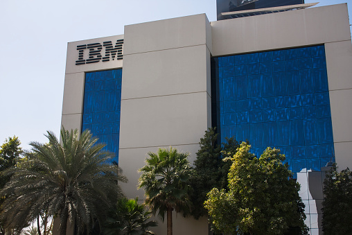 Dubai, UAE - March 4, 2012: IBM headquarters in Dubai, UAE. IBM headquarters is located in the vast territory of Dubai Internet City. One of the oldest and largest companies in the world in the production of equipment to computers and servers