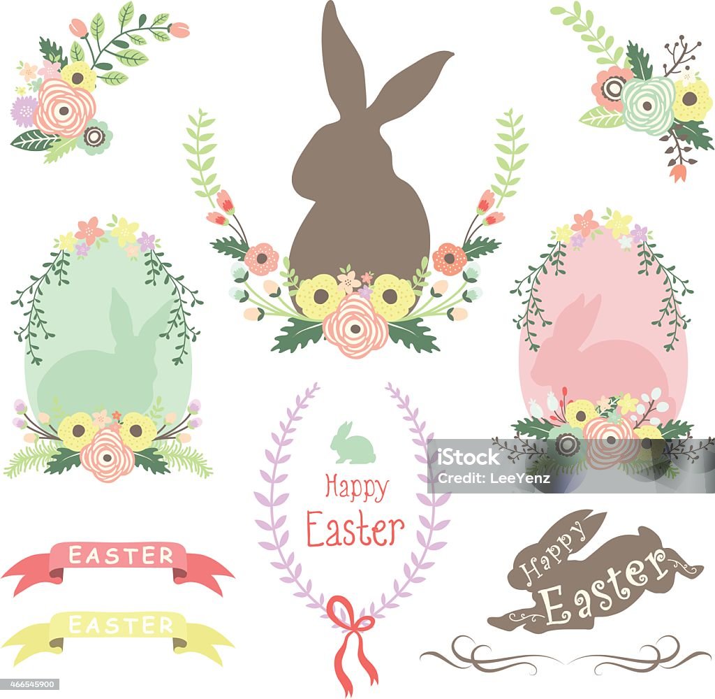 Spring Rosters Easter Easter Spring Elements Stock Illustration - Download Image Now - 2015 ...