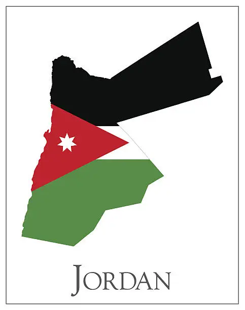 Vector illustration of Jordan flag map