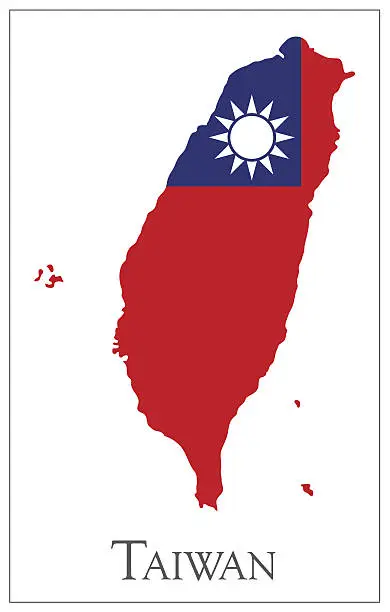 Vector illustration of Taiwan flag map