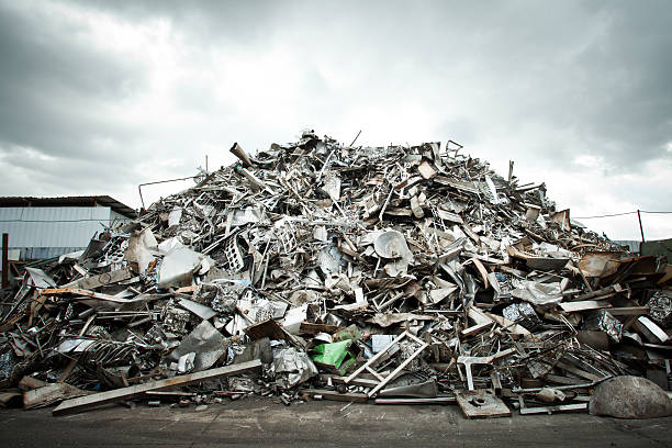 Pile of Aluminium scrap stock photo