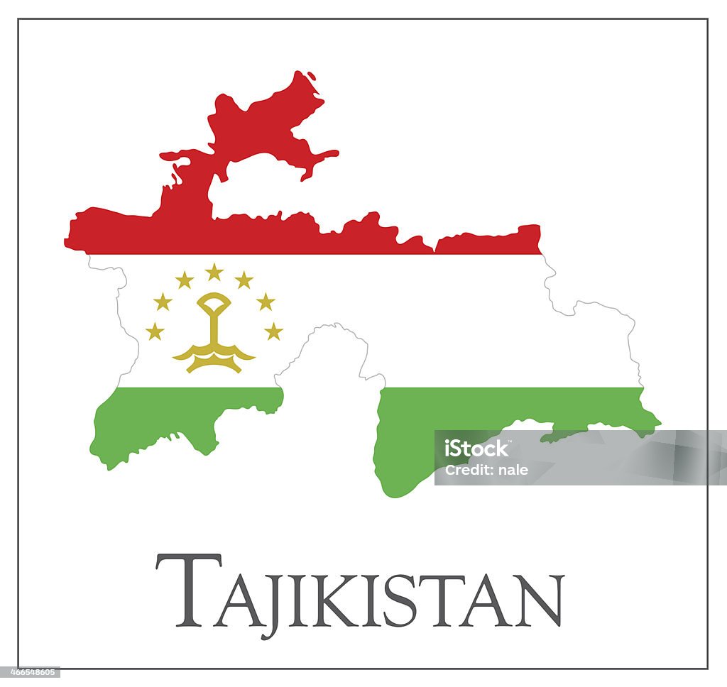 Tajikistan flag map Vector illustration of Tajikistan flag map.   Asia stock vector