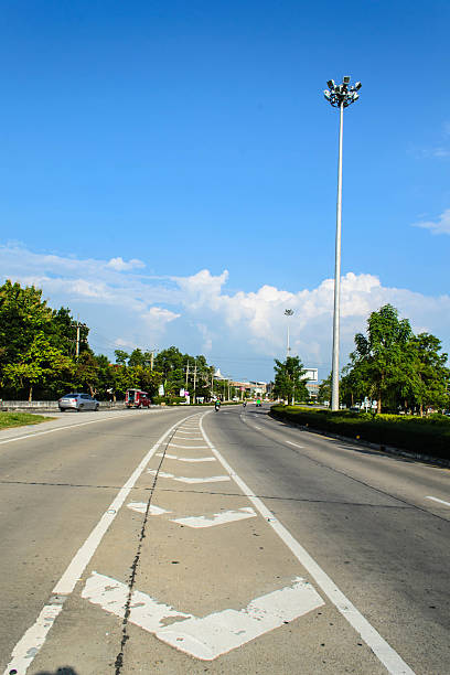 istock highway road with beautiful sky and clouds. 466551872