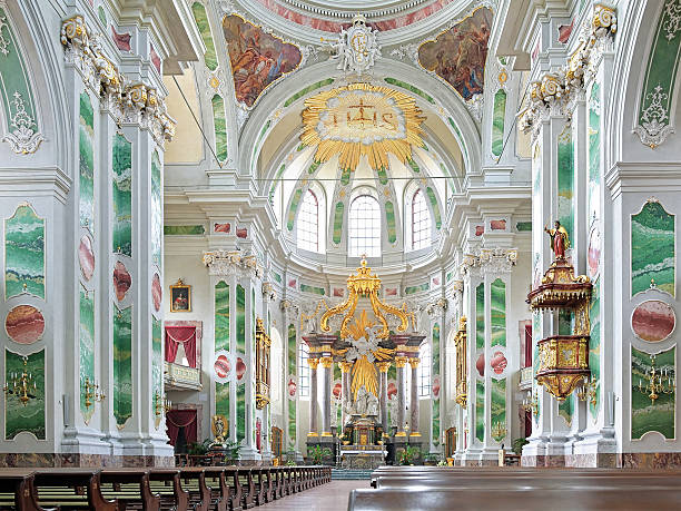 Interior of Mannheim Jesuit Church, Germany Interior of Jesuit Church of St. Ignatius of Loyola and St. Francis Xavier in Mannheim, Germany mannheim photos stock pictures, royalty-free photos & images