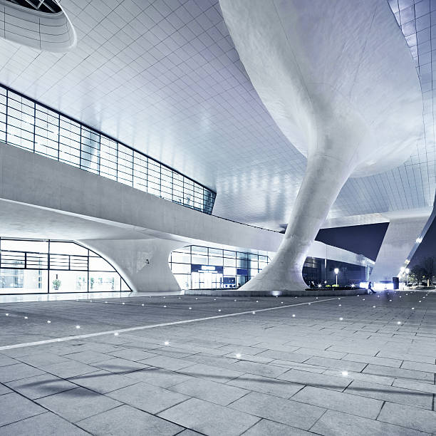 istock Under an overhang of a sleek modern building 466553493