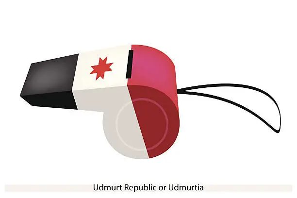 Vector illustration of Whistle of The Udmurt Republic Flag