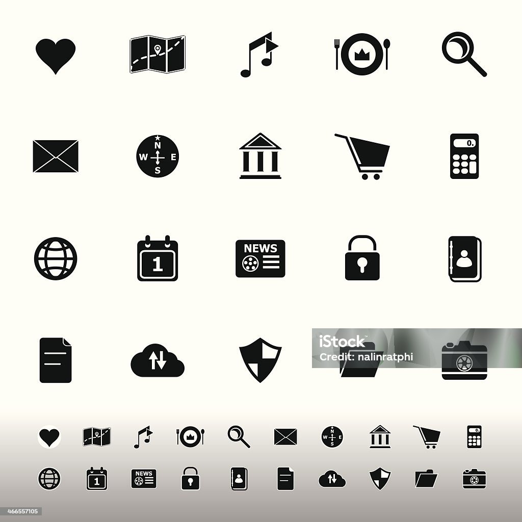 Ogólne ikony aplikacji na białym tle - Grafika wektorowa royalty-free (Aparat fotograficzny)