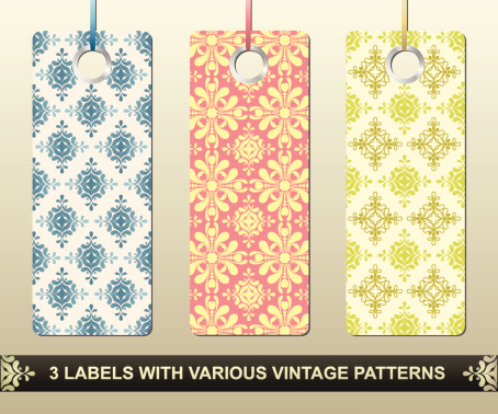 Collection Of Labels With Patterns Stock Illustration - Download Image ...