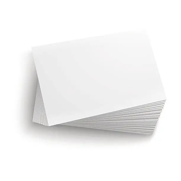 Vector illustration of Stack of blank business cards on white background