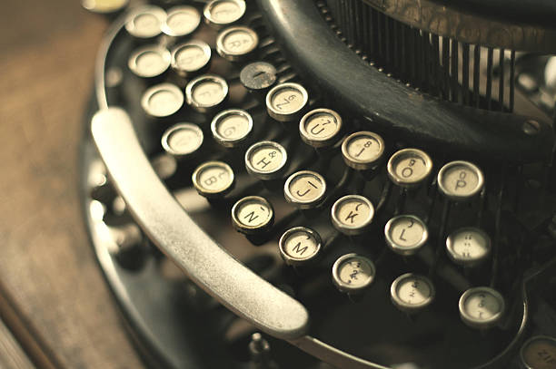 istock Old vintage retro wooden typewriter 466563829