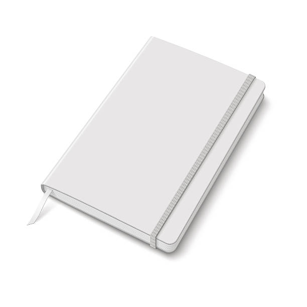 illustrazioni stock, clip art, cartoni animati e icone di tendenza di vuoto copybook modello con fascia elastica. - diary