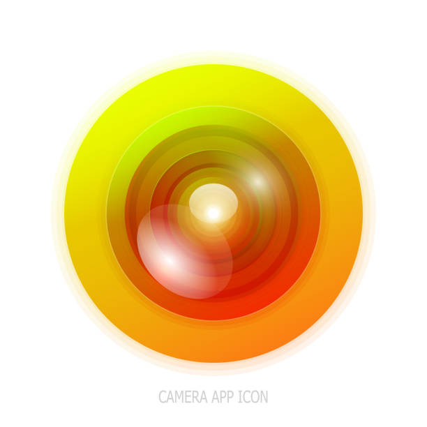 kolorowy aparat fotograficzny ikona aplikacji - shot glass audio stock illustrations