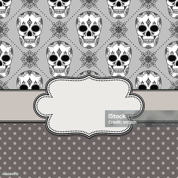 Vector Vintage Frame With Skulls And Text Place Stock Illustration - Download Image Now - Border - Frame, Construction Frame, Picture Frame