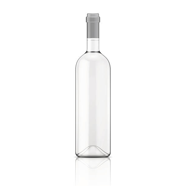 Transparent wine bottle. Glass Transparent wine bottle. Vector illustration. Glass bottle collection. Item 9. bottle empty nobody glass stock illustrations