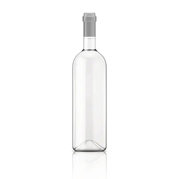 Vector illustration of Transparent wine bottle.