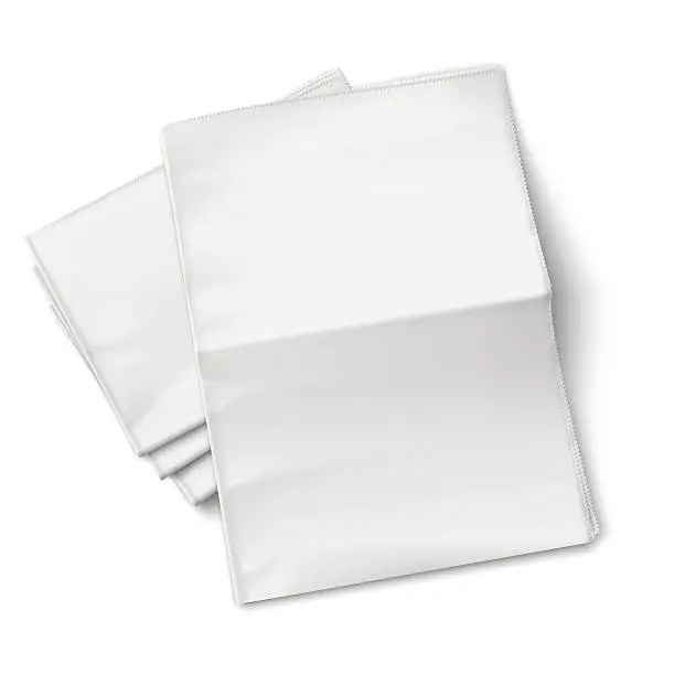 Vector illustration of Blank newspapers pile on white background.