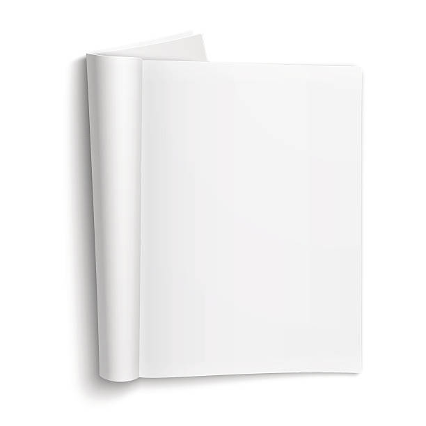 Blank open magazine template with soft shadows. Blank open magazine template on white background with soft shadows. Vector illustration. EPS10. rolled up magazine stock illustrations