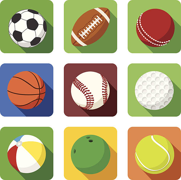 ilustrações de stock, clip art, desenhos animados e ícones de plana ícones de desporto - application software push button interface icons icon set
