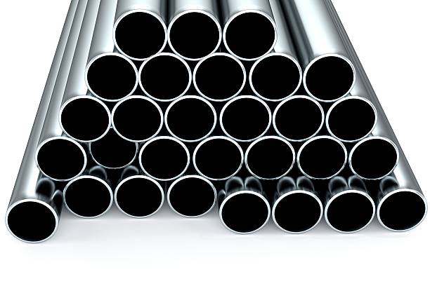 istock Metal tubes on whitre background 466566547
