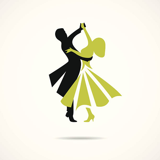 dancing couple isolated on a white background - dance stock illustrations