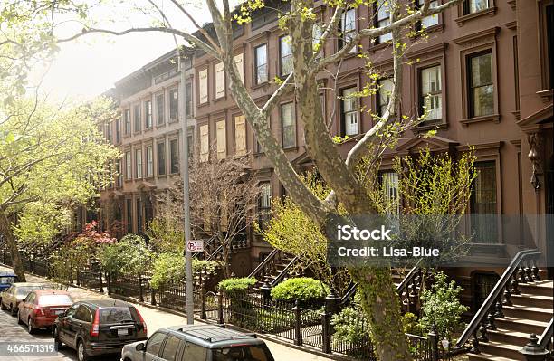 Brownstonesnyc Stock Photo - Download Image Now - Brownstone, Car, Horizontal