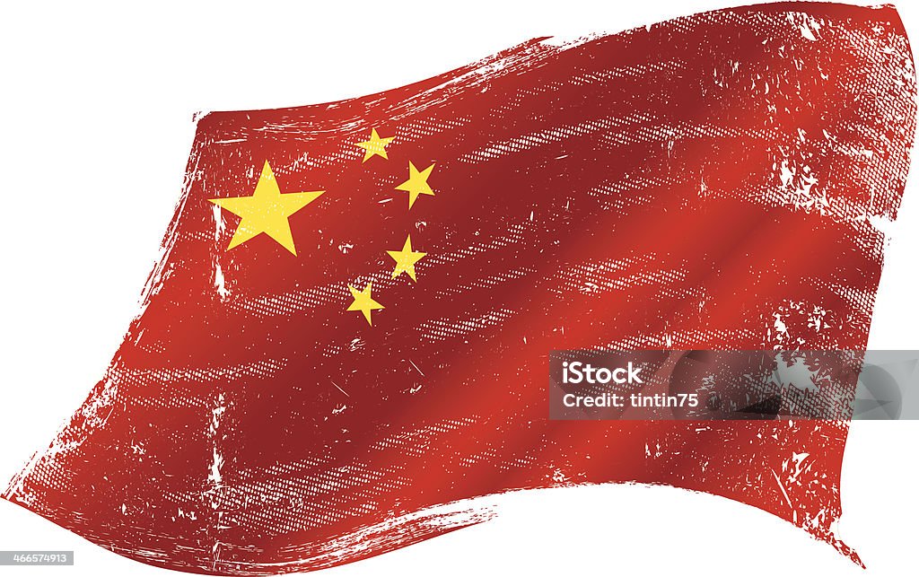 Chinesische Flagge grunge - Lizenzfrei Chinesische Flagge Vektorgrafik