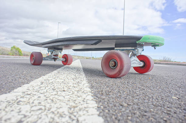 istock Vintage Style Longboard Black Skateboard 466576341