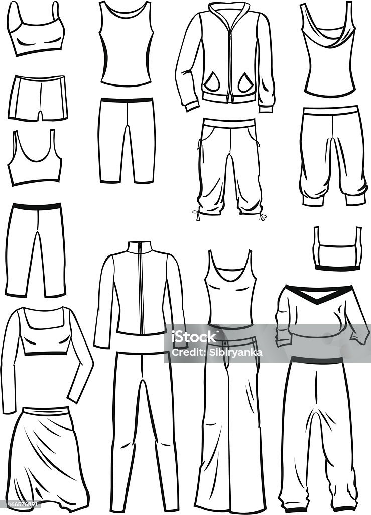 Ropa para ejercicios - arte vectorial de Pantalones cortos para correr libre de derechos