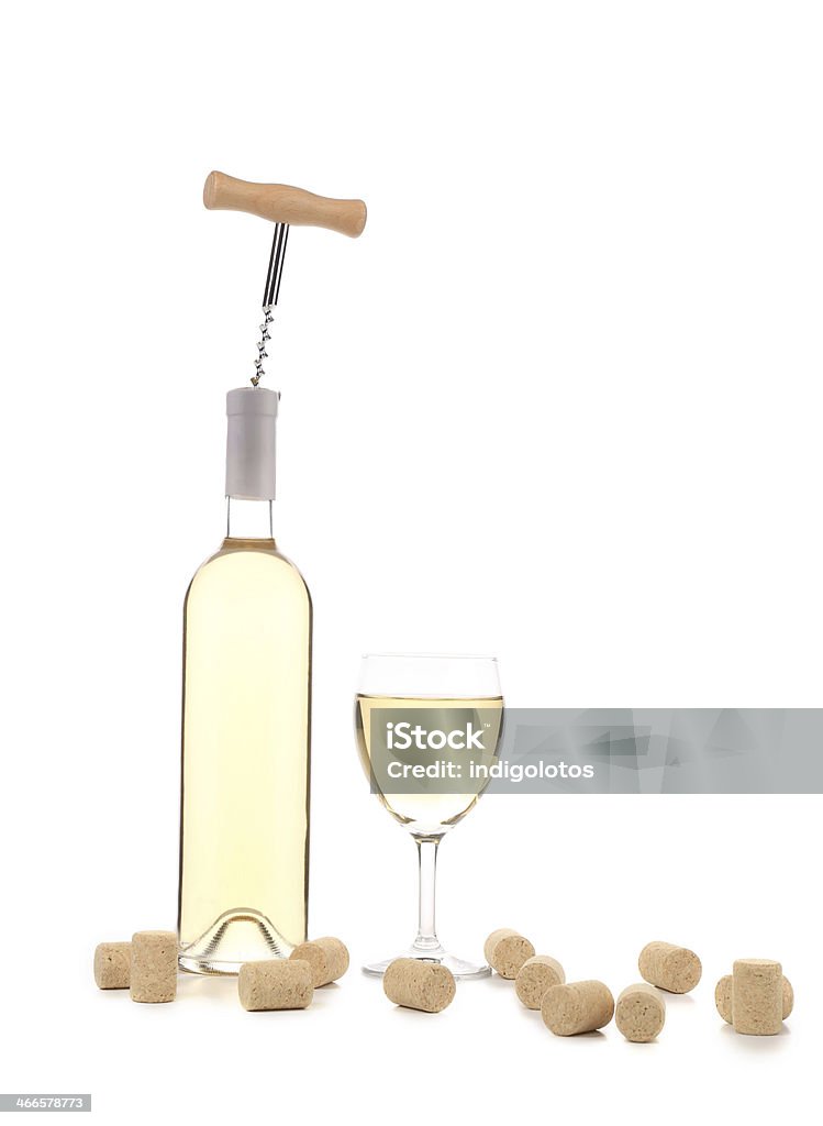 Gentle white wine composition. Gentle white wine composition. Isolated on a white background. Agriculture Stock Photo