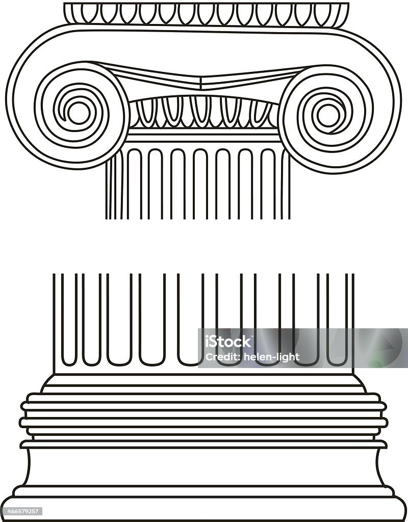 Starym stylu Grecja column. Ilustracja wektorowa - Grafika wektorowa royalty-free (Joński)