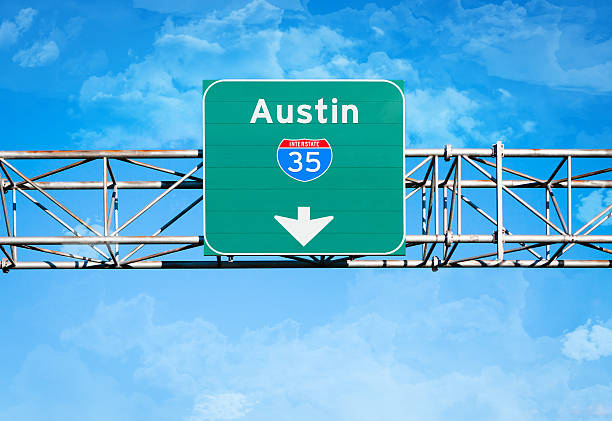 Austin Interstate 35 Sign stock photo