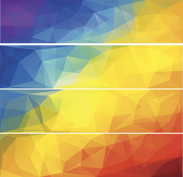 Four vector polygonal backgrounds for banner 4. vector art illustration