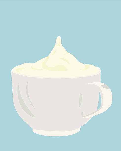 coffee with frothy milk Coffee with milk foam coffee with frothy milk vector illustration aromatisch stock illustrations