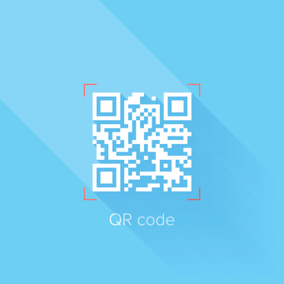 Blue Color Qr Qr Code With Blue And White Colors Stok Vektör Sanatı & Akıllı Telefon ...