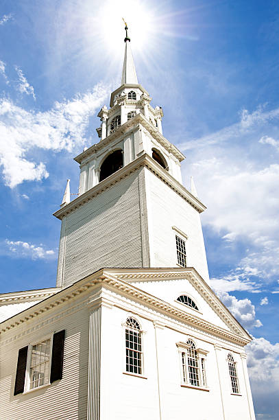 newburyport primera religiosas y la sociedad iglesia parroquial hall - newbury port fotografías e imágenes de stock