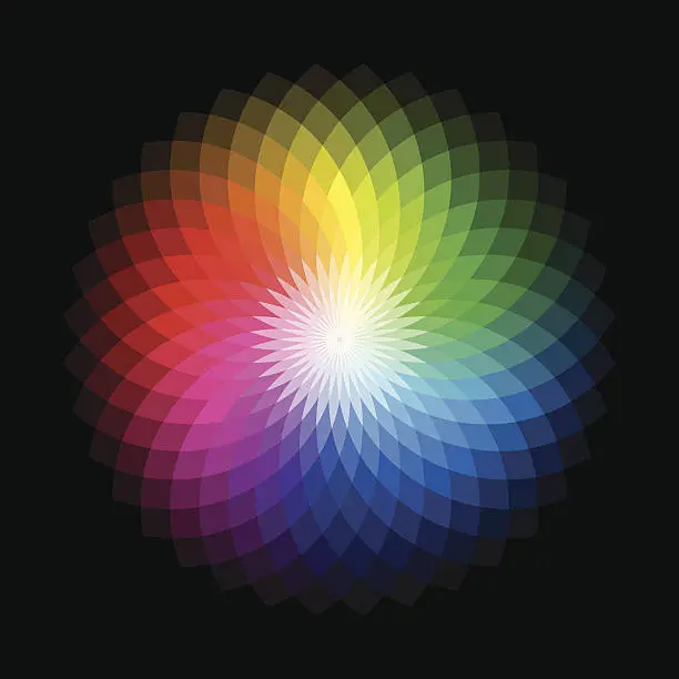 Vector illustration of Color wheel radiating the various spectrums