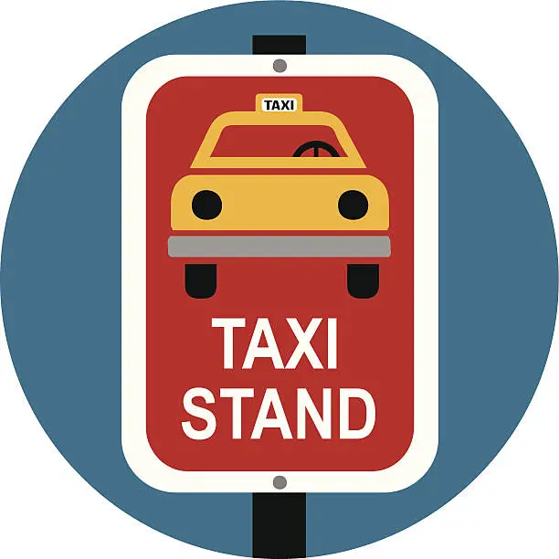 Vector illustration of taxi stand sign color