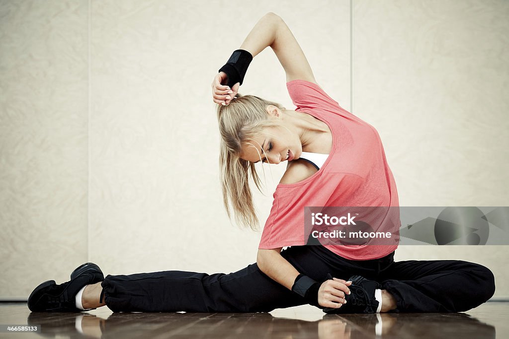 Fitness instructor Smiling female fitness instructor in a gym Active Lifestyle Stock Photo