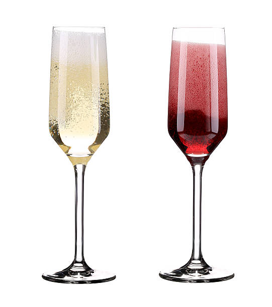 istock Pink and red champagne in glasses. 466585881