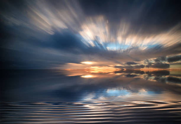 istock Beautiful sunset long exposure image over ocean 466586221