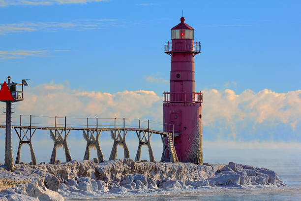 istock Icy Frozen Winter Light House 466586337
