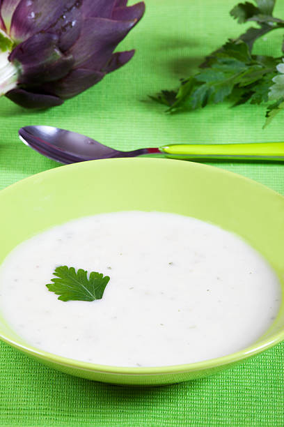 istock Artichoke biological soup in a dish 466592075