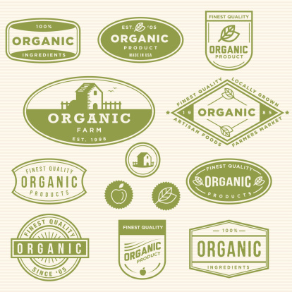 Set of Organic product labels.