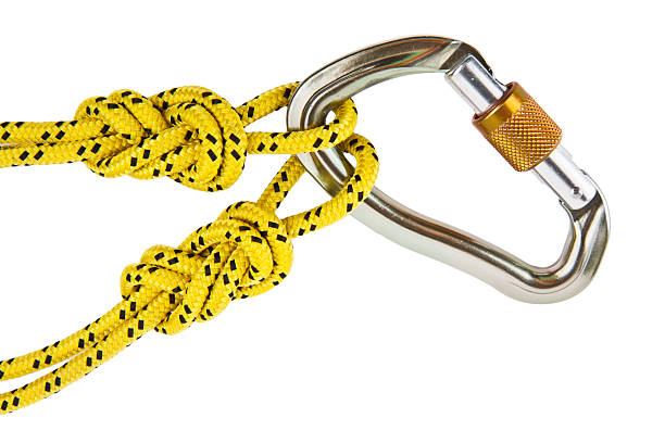 istock Carabiner whit climbing knot 466594627