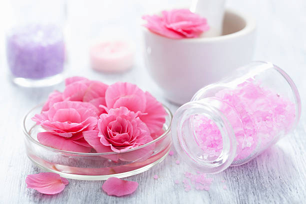 istock spa set with begonia flowers mortar and salt 466594839