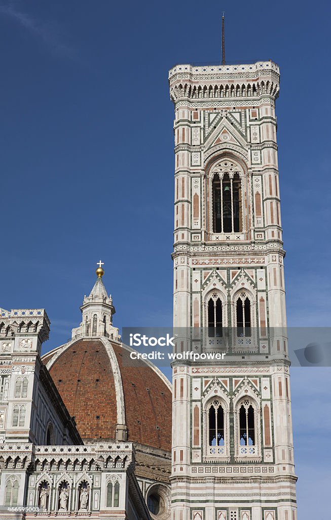 Dumo Santa Maria Del Fiore and Giotto's Bell Tower The Dumo Santa Maria Del Fiore and Giotto's Bell Tower, Florence, Italy Architectural Dome Stock Photo