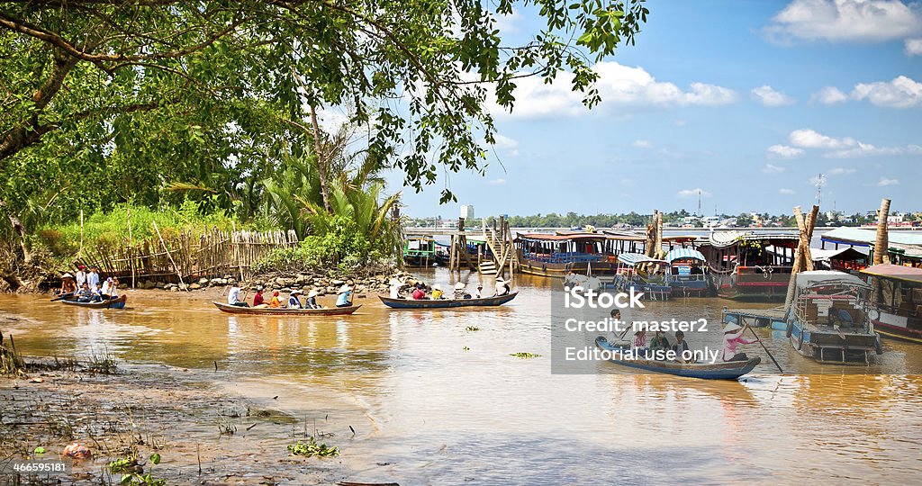 Bateaux de touristes à Ben Tre, delta du Mékong, Vietnam. - Photo de Adulte libre de droits