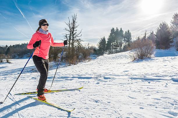 Cross country skier stock photo