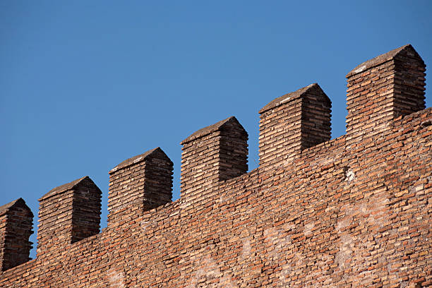 istock Crenellations of ancient wall in Rome, Italy 466598070