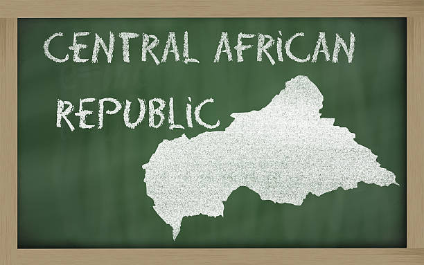 istock outline map of central african republic on blackboard 466598118